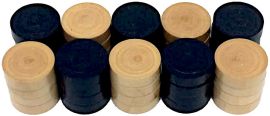 Checkers 35 mm 2 x 20 pieces painted beach in wooden box - size 6