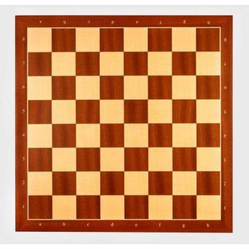 Mahogany and maple luxury chess board 45 cm with notation - fieldsize 50 mm - size 5