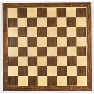 Walnut and maple luxury chess board 50 cm with co?rdinates - fieldsize 55 mm - size 6