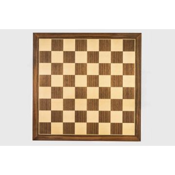 Walnut and maple luxury chess board 54 cm - fieldsize 60 mm - size 7