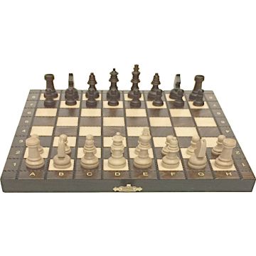 Chess set traditional Carpathian burn technique brown 27 cm