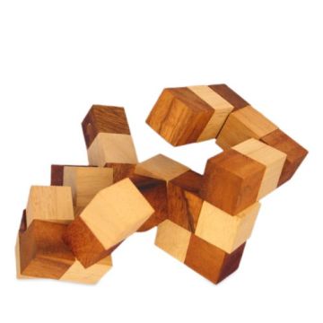 Large wooden snake cube puzzle