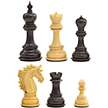 Alexander the Great ebony chess pieces - king height 114 mm (#9)