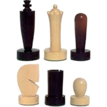 Chess pieces Berliner weighted polished chikri and stained black - king height 95 mm (#6)