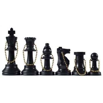 Black chess key ring set