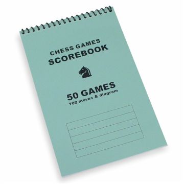 Spiral-bound chess scorebook - blue