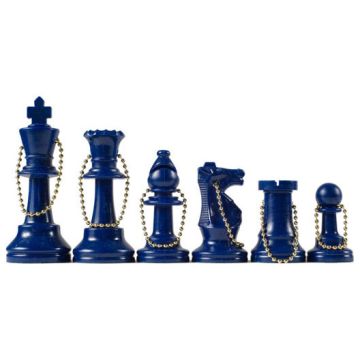 Blue chess key ring set