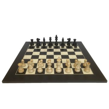 Chess pearl and checkers set 35 cm with traditional burn technique