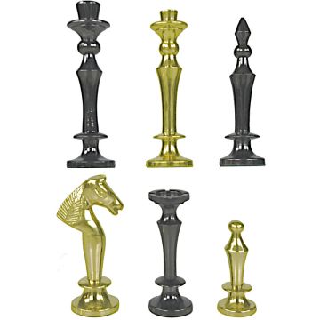 Luxury hand turned modern brass chess pieces (#3)