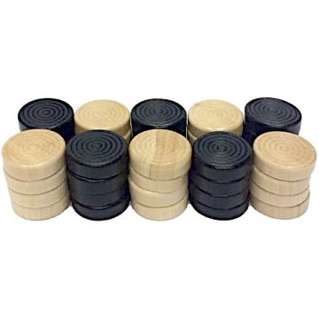 Checkers black and white 30 mm 2 x 20 pieces in cardboard box - size 4
