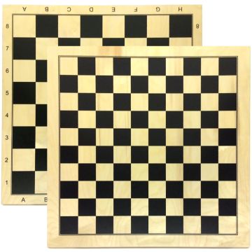 Chess and draughtsboard 42 cm black printed maple - squares 45 mm and 35 mm