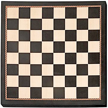 Chess board imprinted black and natural with ornamentel border 55 cm  - squares 55 mm (#6)