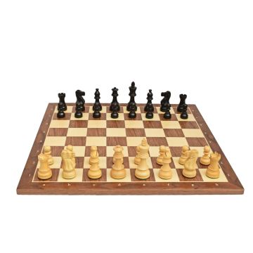 Chess pearl and checkers set 35 cm with traditional burn technique