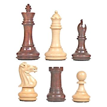 Executive Staunton 7 chess pieces - bud rosewood - weighted