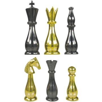 Belly hand turned brass chess pieces (#6)