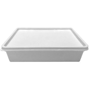 Freezer storage box transparent with white lid - 1100 ml 