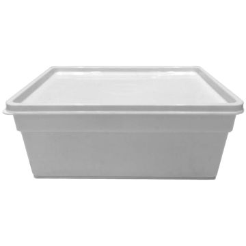 Freezer storage box transparent with white lid - 2500 ml