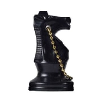 Knight chess key ring black