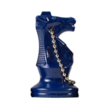 Chess key ring knight blue