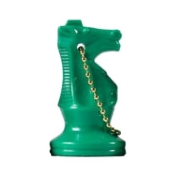 Knight chess key ring green