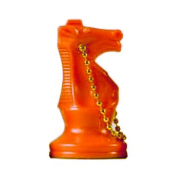 Knight chess key ring orange
