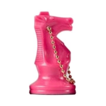 Knight chess key ring pink