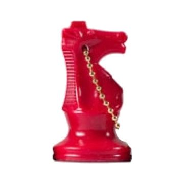 Knight chess key ring red