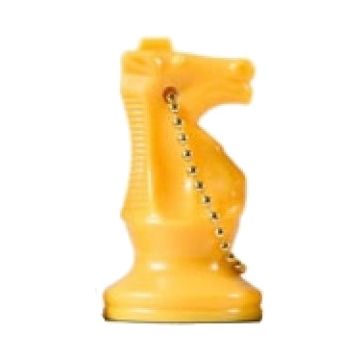 Knight chess key ring yellow