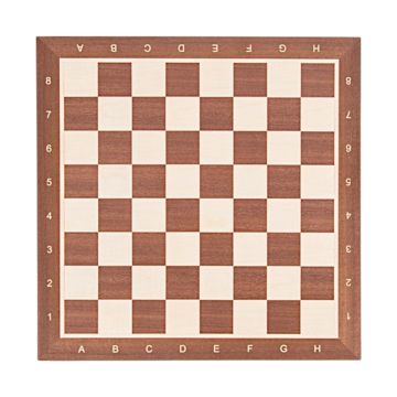 Chessboard 54 cm mahogany - maple with notation - squares 58 mm - size 6