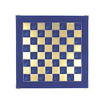 Blue enamel and brass chess board 28 cm - size 00
