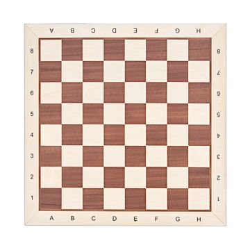 Chessboard 54 cm mahogany - maple with notation - squares 58 mm - maple border - size 6