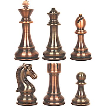 Luxury hand turned modern brass chess pieces (#8)