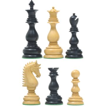 Slender pedestal Staunton chess pieces - weighted - king height 95 mm (#6)