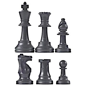 Chess pieces plastic black - king height 95mm