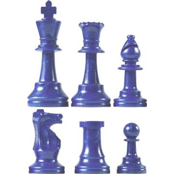 Chess pieces plastic blue - king height 95mm