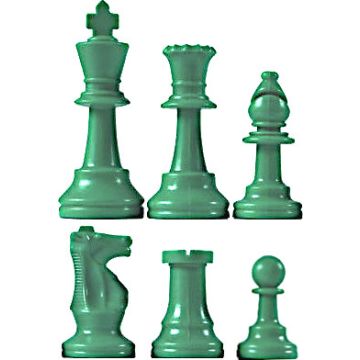 Chess pieces plastic green - king height 95mm