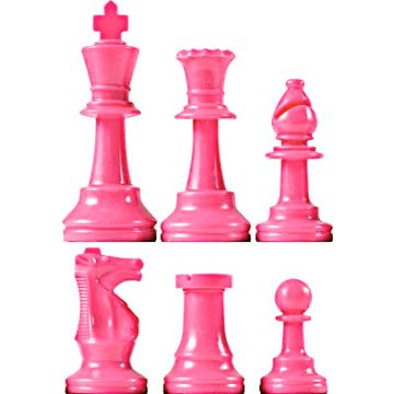 Chess pieces plastic pink - king height 95mm