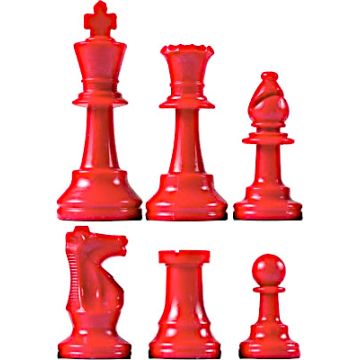 Chess pieces plastic red - king height 64mm