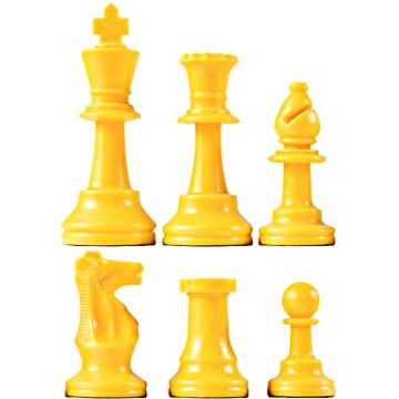 Chess pieces plastic yellow - king height 64mm