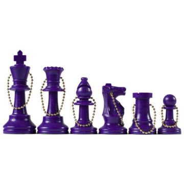 Purple chess key ring set