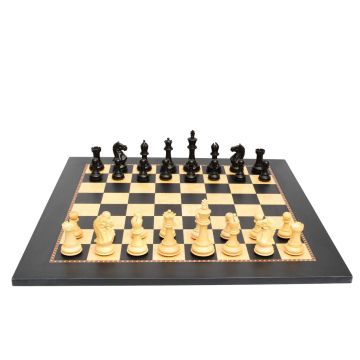 Chess pearl and checkers set 35 cm with traditional burn technique