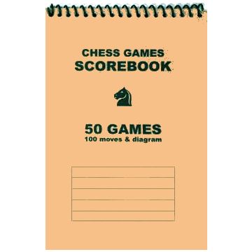 Spiral-bound chess scorebook - beige