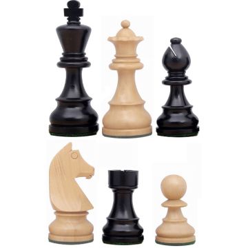 Chess pieces Staunton 6 tournament premium weighted stained black - german knight