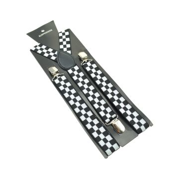 Adjustable clip-on elastic unisex Y-back suspenders - 1 inch width