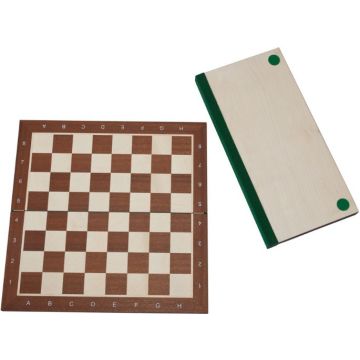 Chessboard 54 cm mahogany - maple with notation - squares 58 mm - foldable