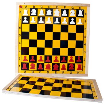 Chess demonstration board magnetic and foldable 80 cm