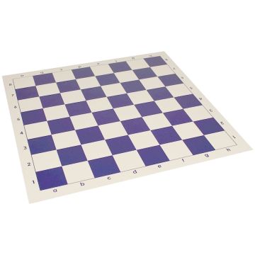 Vinyl roll-up chess board 51 cm - chess squares 57 mm blue and white