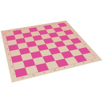 Vinyl roll-up chess board 51 cm - chess squares 57 mm pink and white