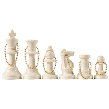 White chess key ring set