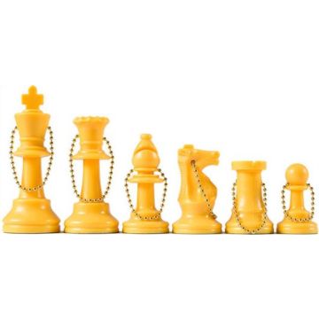 Yellow chess key ring set